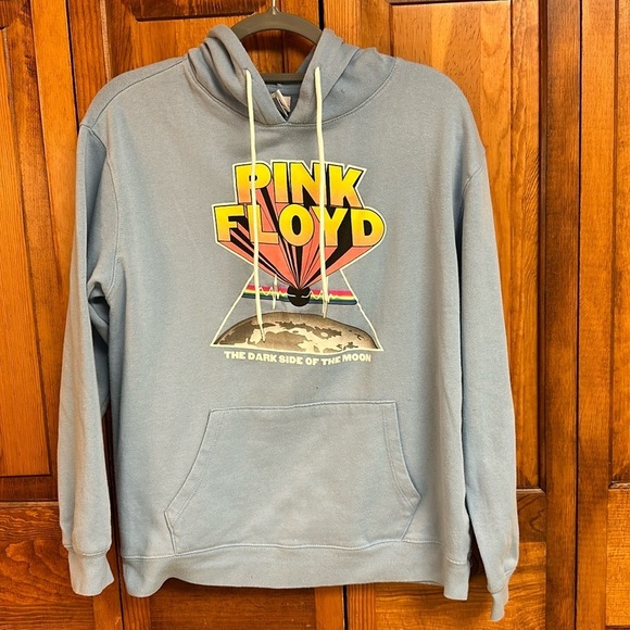 Pink Floyd Dark Side Of The Moon Graphic Cotton Blnd Blue Band Hoodie XL - Picture 4 of 9